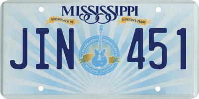 MS license plate JIN451