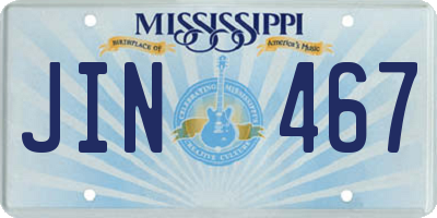 MS license plate JIN467