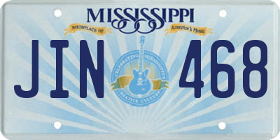 MS license plate JIN468