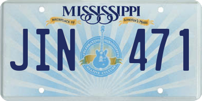 MS license plate JIN471