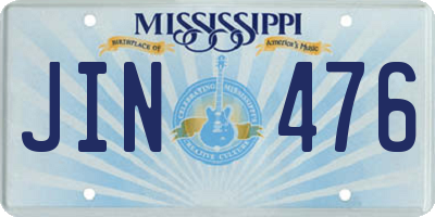 MS license plate JIN476