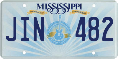 MS license plate JIN482