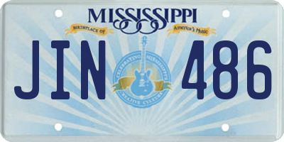 MS license plate JIN486