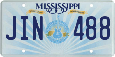 MS license plate JIN488