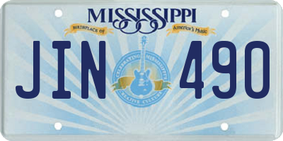 MS license plate JIN490