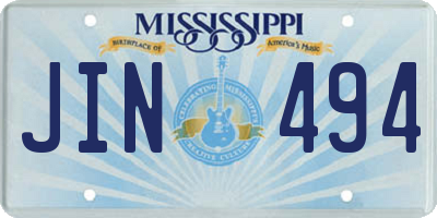 MS license plate JIN494