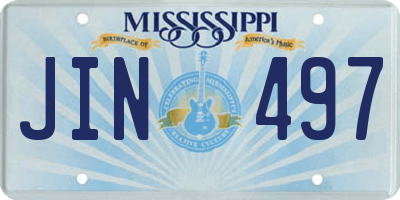 MS license plate JIN497