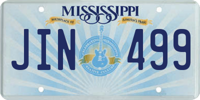 MS license plate JIN499