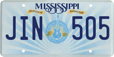 MS license plate JIN505