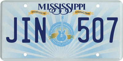 MS license plate JIN507