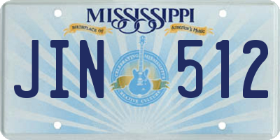 MS license plate JIN512