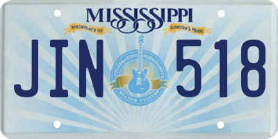 MS license plate JIN518