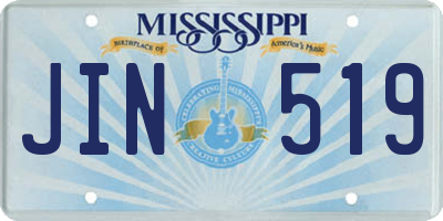 MS license plate JIN519