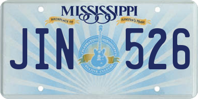 MS license plate JIN526