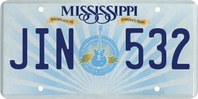 MS license plate JIN532