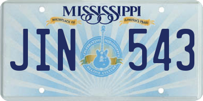 MS license plate JIN543