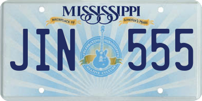 MS license plate JIN555