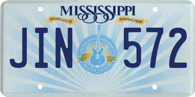 MS license plate JIN572