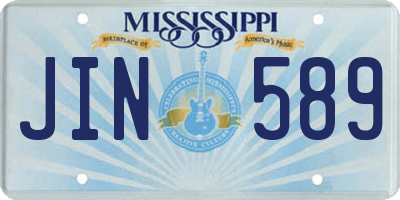 MS license plate JIN589