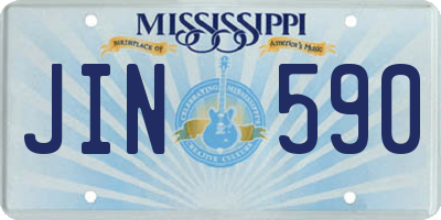 MS license plate JIN590