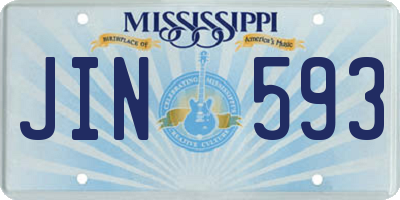 MS license plate JIN593