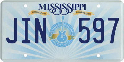 MS license plate JIN597