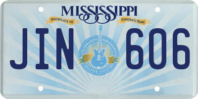 MS license plate JIN606