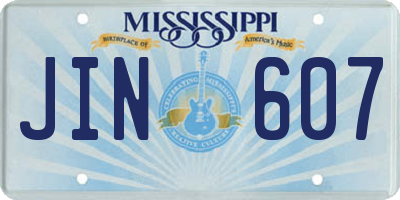 MS license plate JIN607