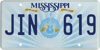 MS license plate JIN619