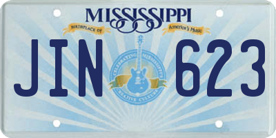 MS license plate JIN623