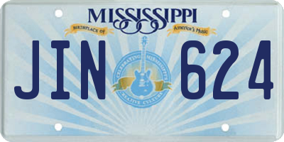 MS license plate JIN624