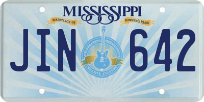 MS license plate JIN642