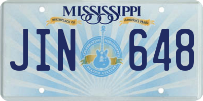 MS license plate JIN648