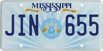MS license plate JIN655