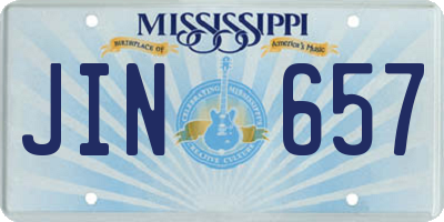 MS license plate JIN657