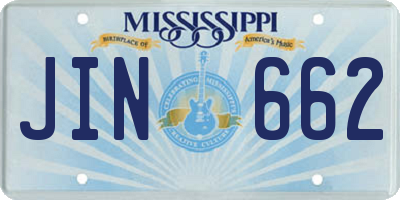 MS license plate JIN662