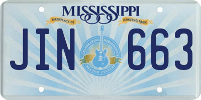 MS license plate JIN663
