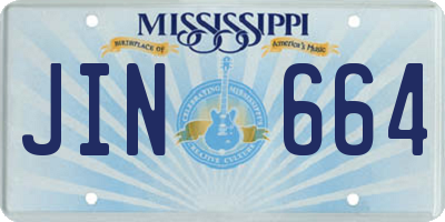 MS license plate JIN664