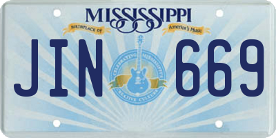 MS license plate JIN669