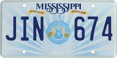 MS license plate JIN674