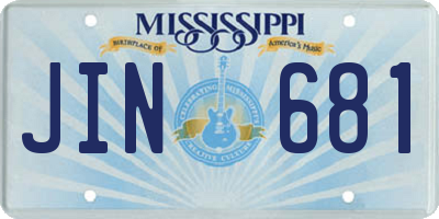 MS license plate JIN681