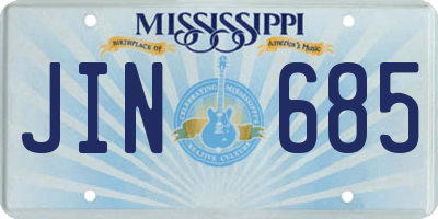 MS license plate JIN685