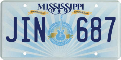 MS license plate JIN687