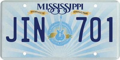 MS license plate JIN701