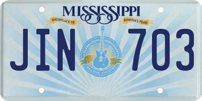 MS license plate JIN703