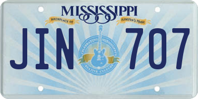 MS license plate JIN707