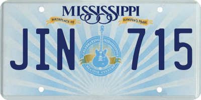 MS license plate JIN715