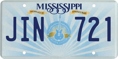 MS license plate JIN721