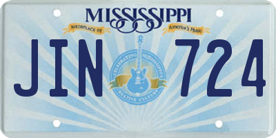 MS license plate JIN724