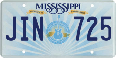 MS license plate JIN725